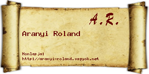 Aranyi Roland névjegykártya
